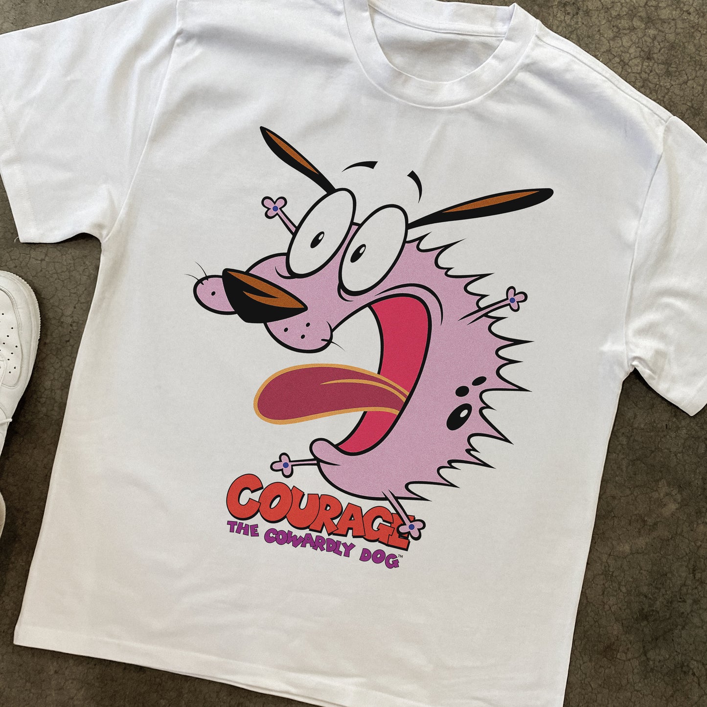 Scared Classic Courage The Cowardly Dog Heavyweight White T-Shirt