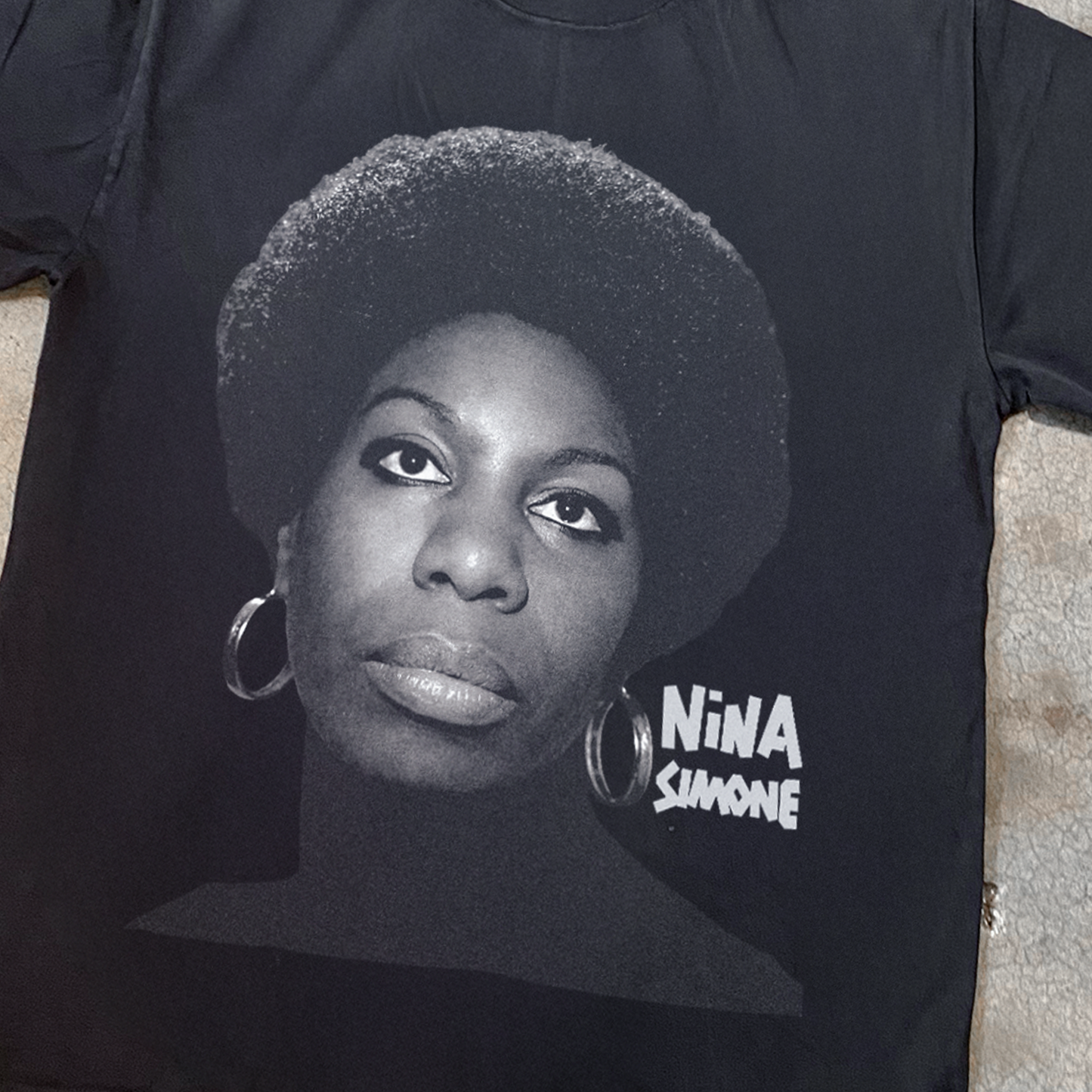 Nina Simone 'Portrait' Heavy Faded Black tee