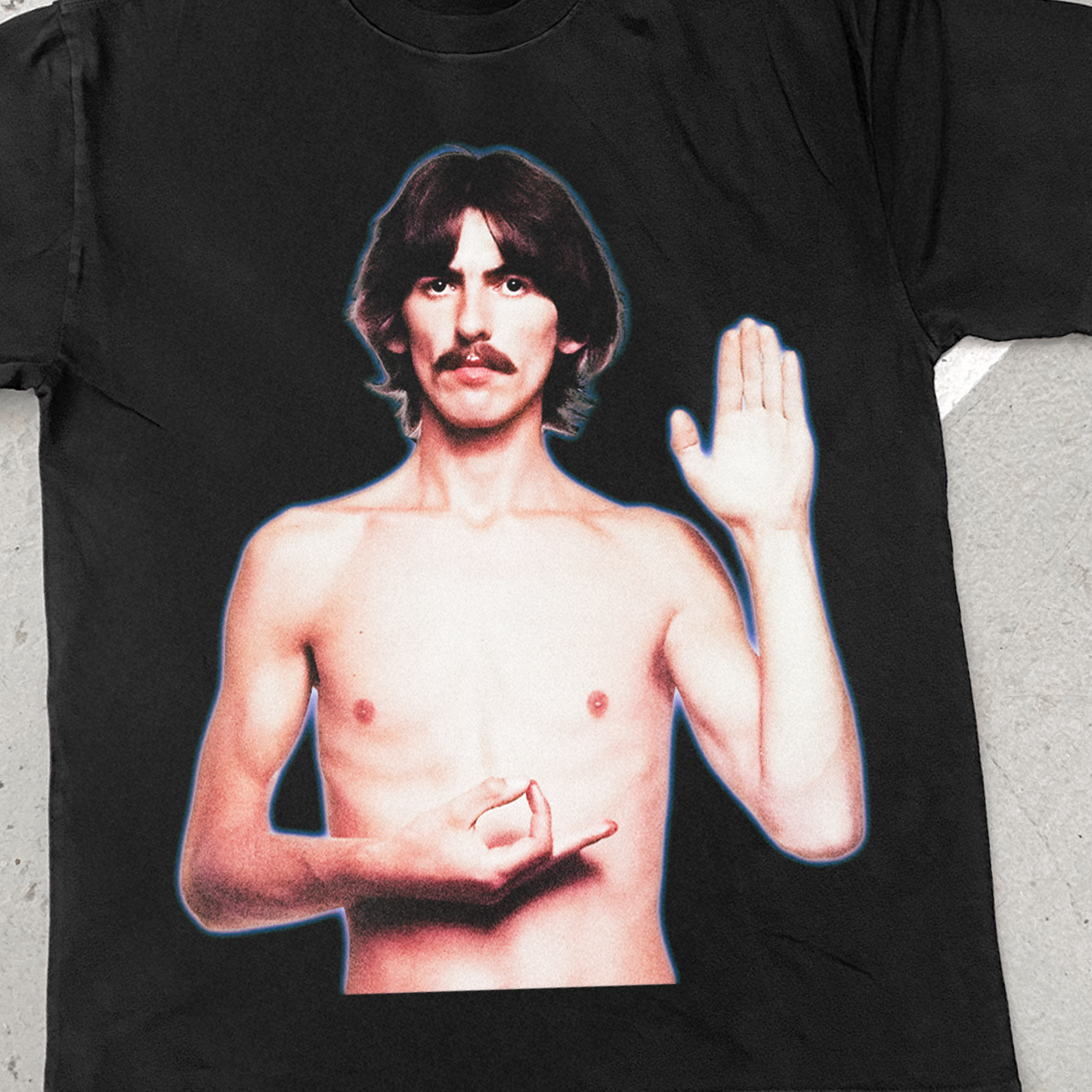 GEORGIE BOY 'WITHIN YOU' GLOW HEAVY FADED BLACK TEE