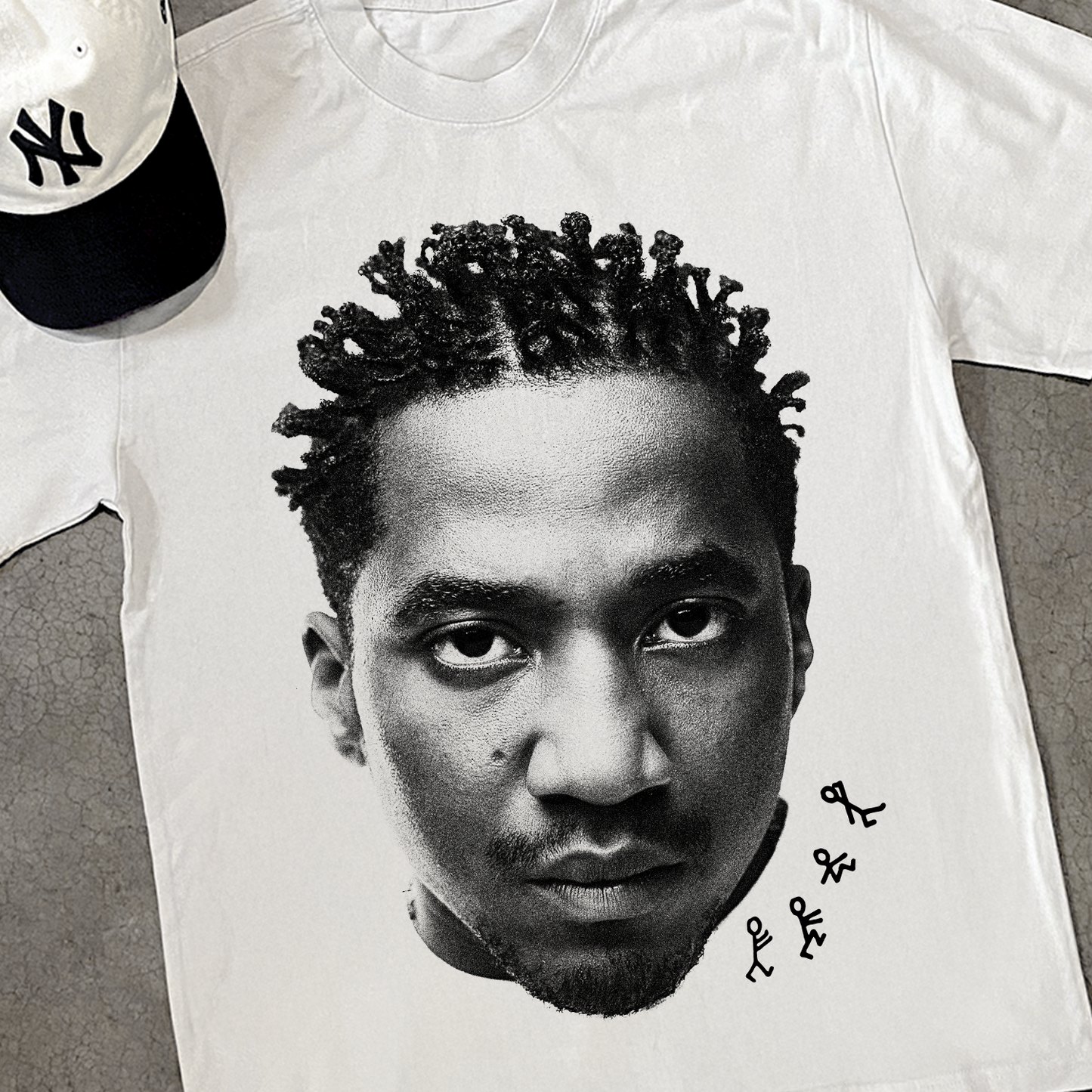 Q-TIP 'THE ABSTRACT' HEAVY FADED WHITE TEE