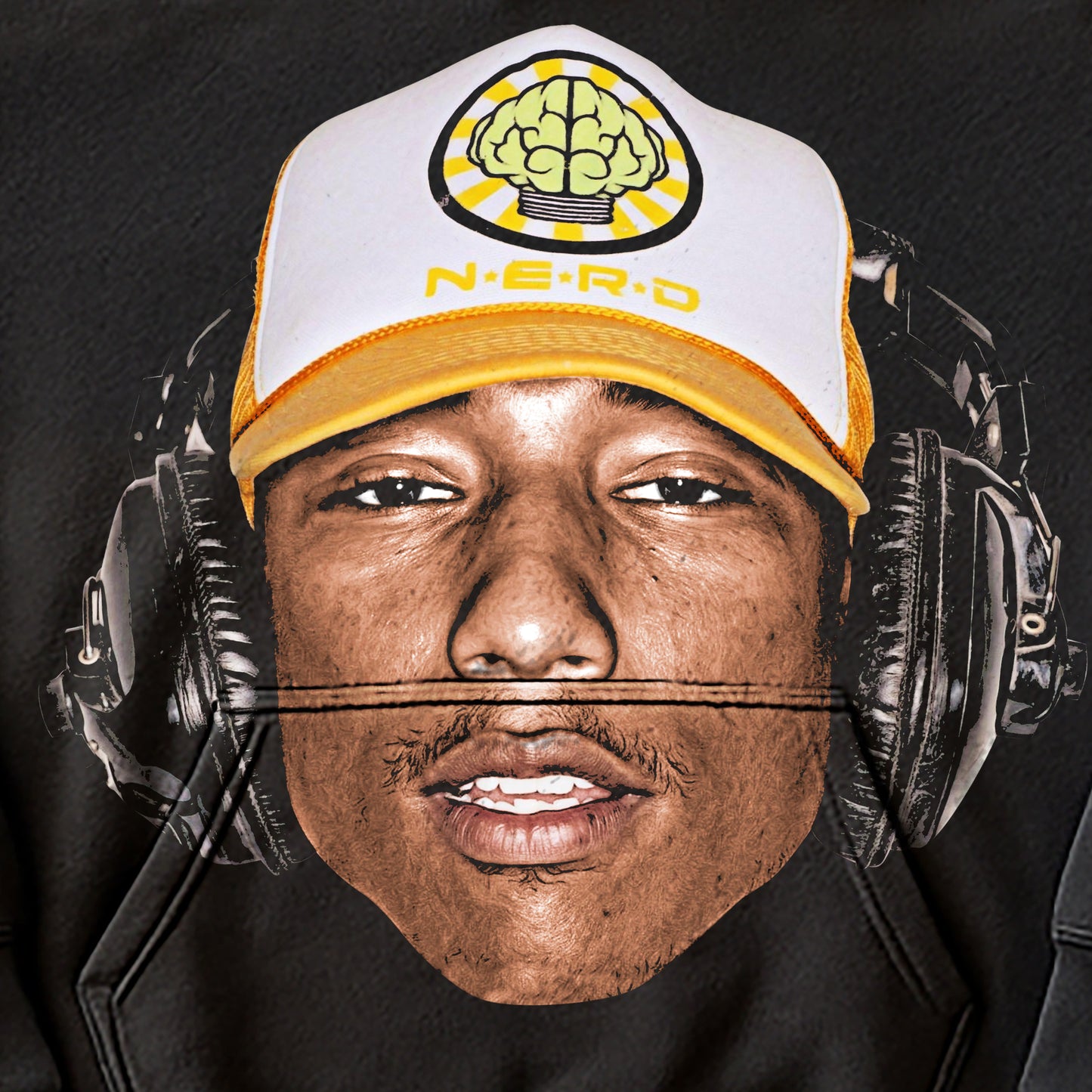 Pharrell Williams Heavyweight Jumbo Black Hoodie