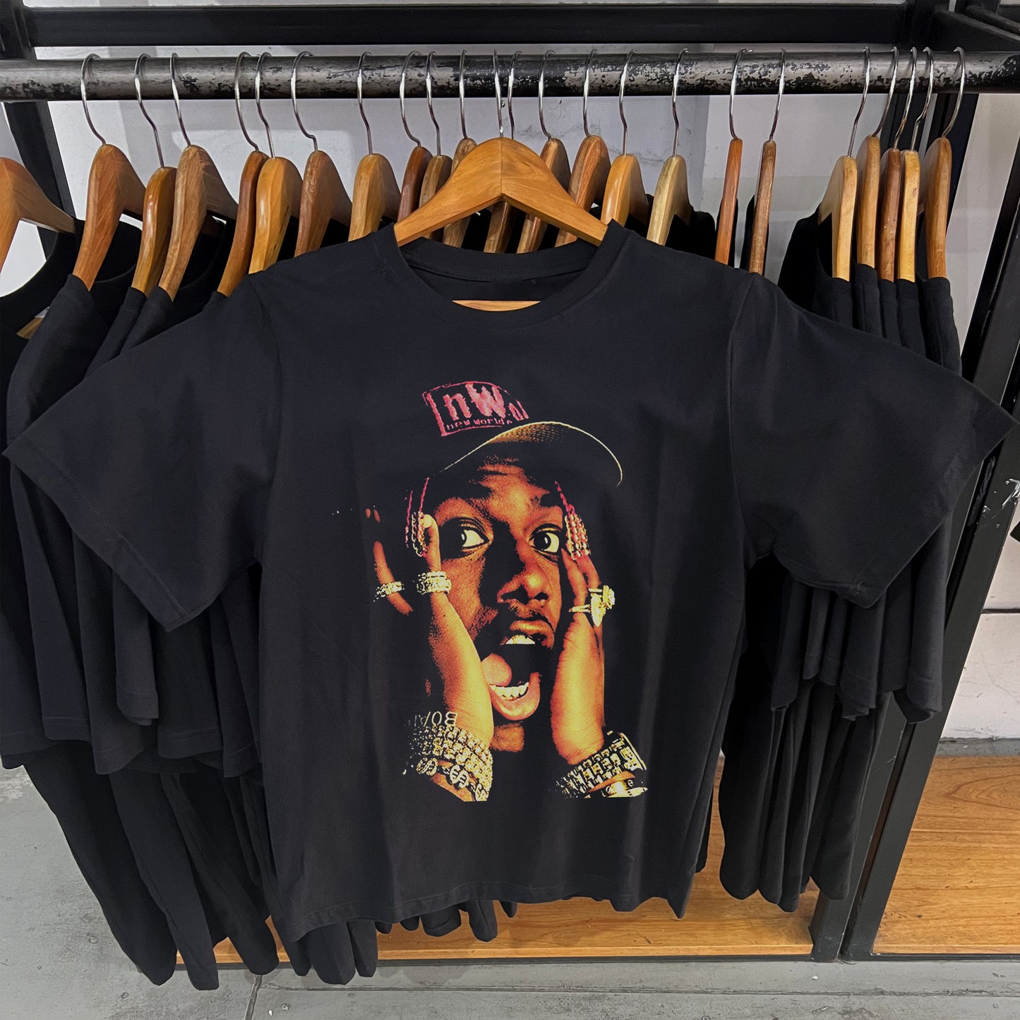 'LIL YATCHI' HEAVYWEIGHT BLACK T-SHIRT