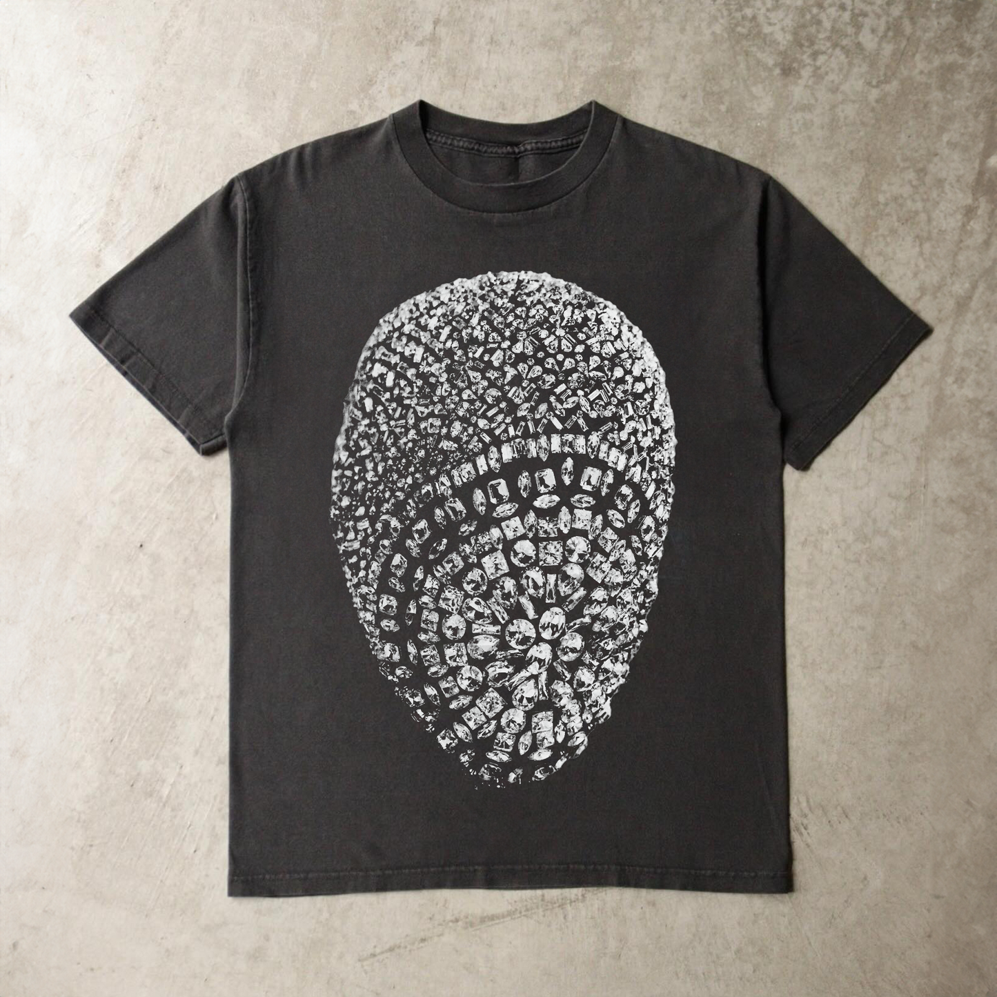 YE MARGIELA DIAMOND MASK HEAVYWEIGHT BLACK T-SHIRT