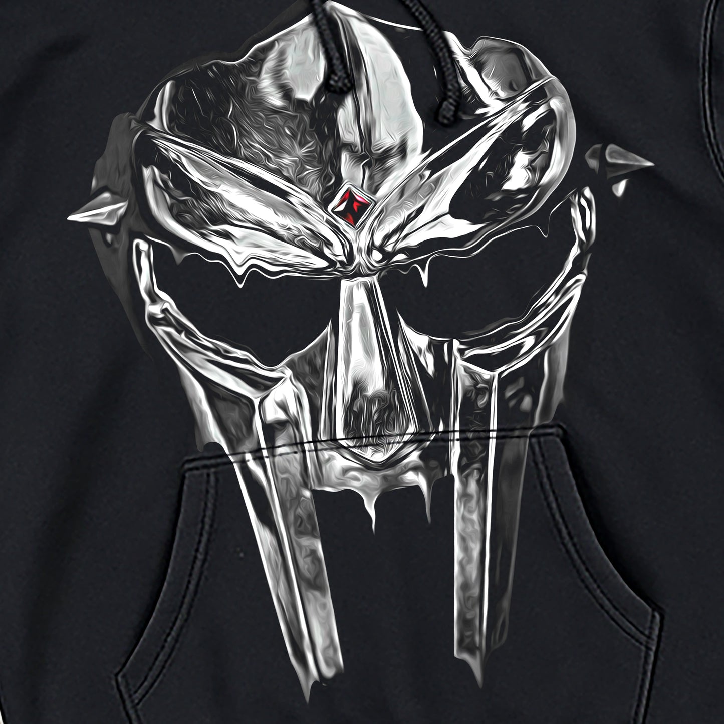 Mf Doom Mask Melting Metal Heavyweight Jumbo Black Hoodie