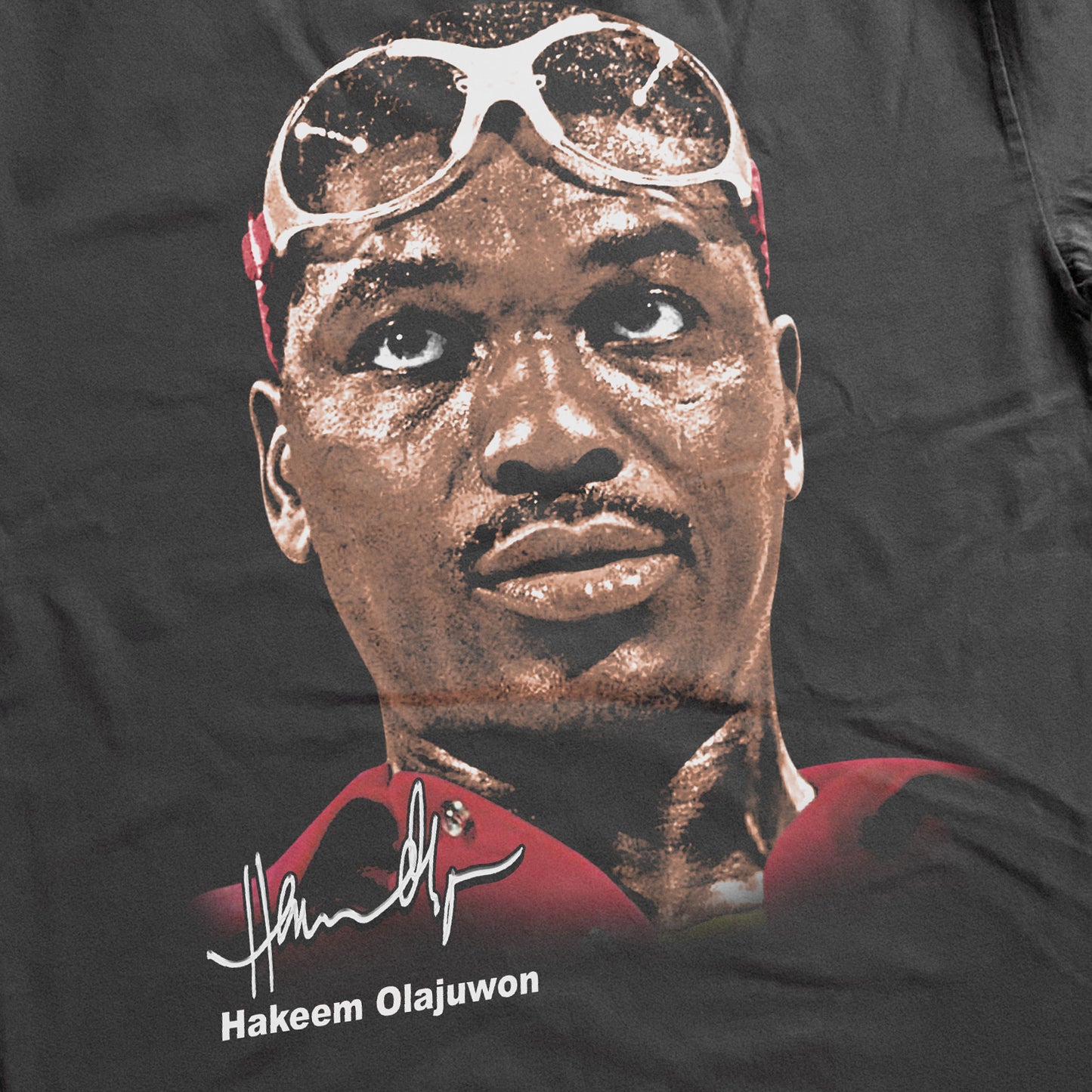 HAKEEM OLAJUWON BIG HEAD HEAVYWEIGHT BLACK T-SHIRT