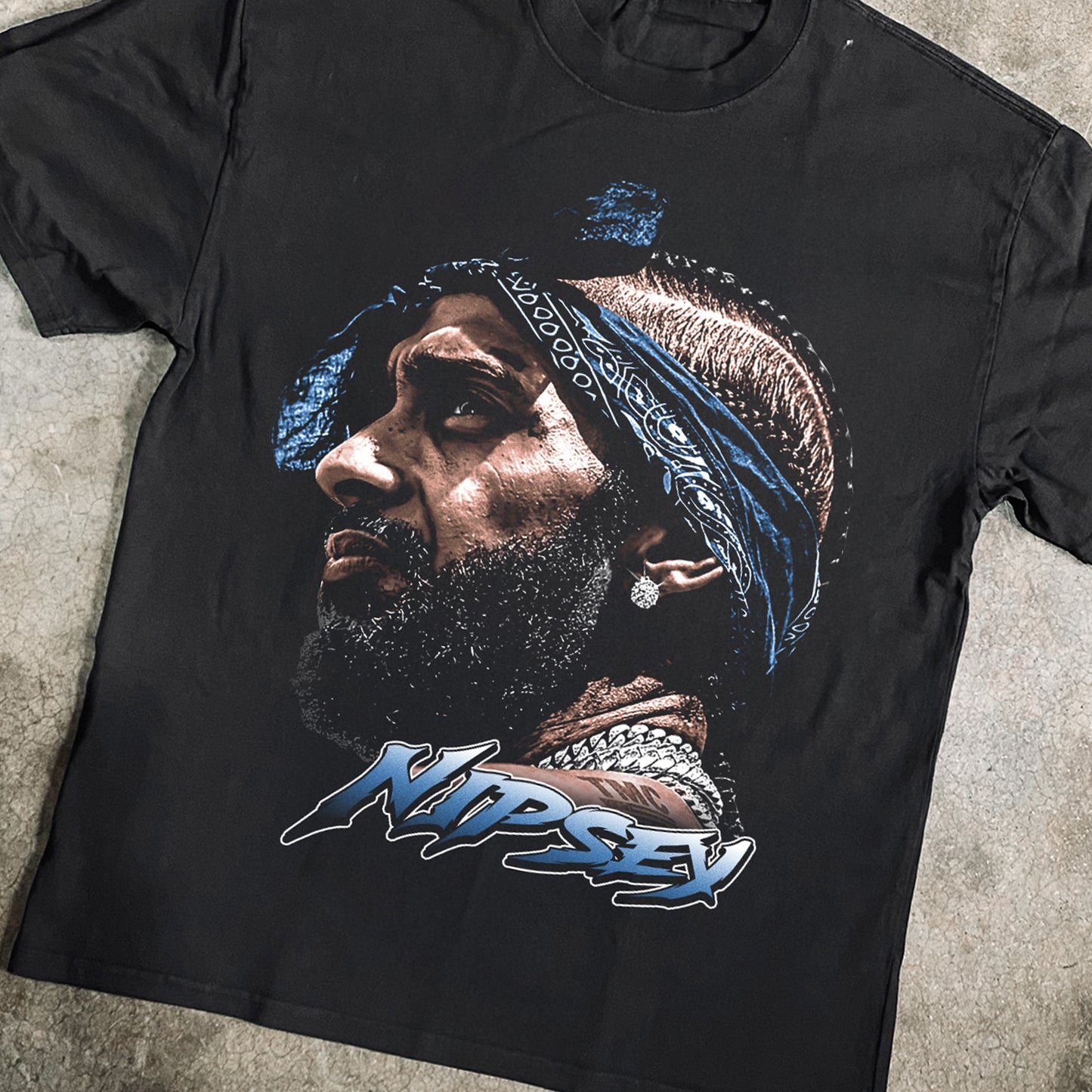 Big Head Nipsey Heavyweight Black T-Shirt