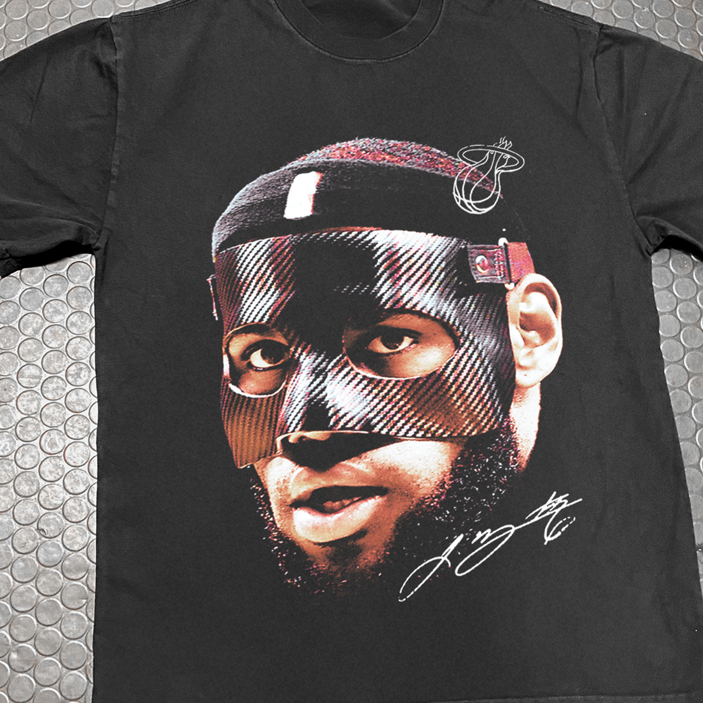 Miami 'Masked Lebron' Heavy Black T-Shirt