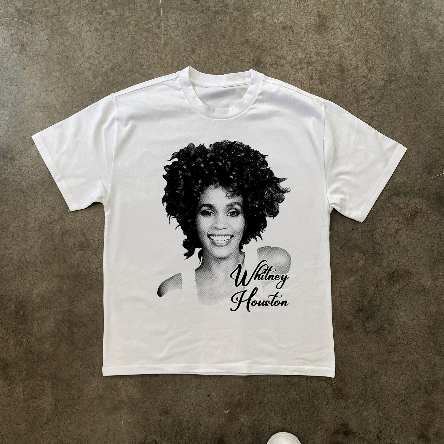 Whitney Houston 90s Heavyweight White T-Shirt