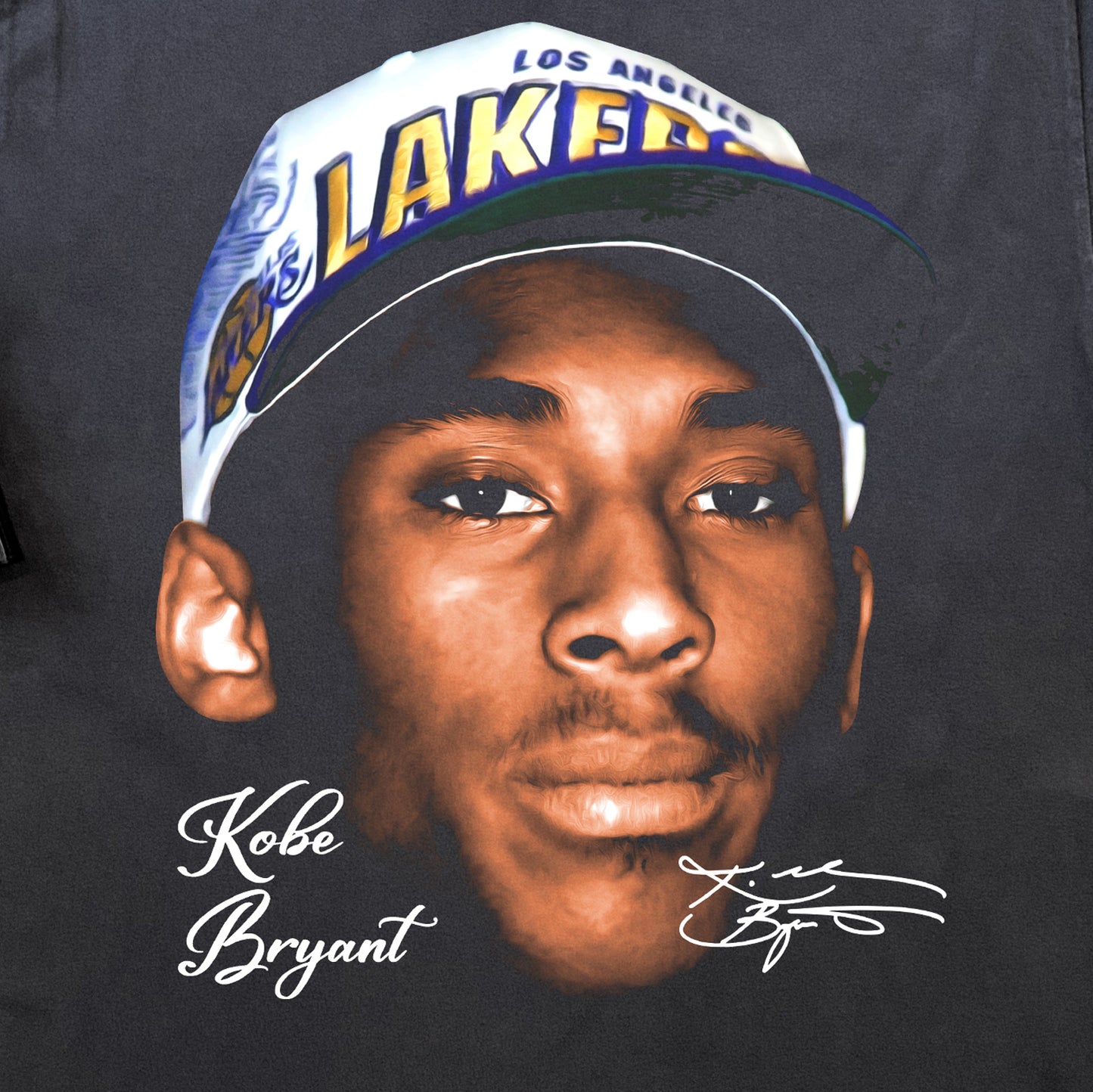 KOBE BRYANT LAKERS - BIG HEAD HEAVYWEIGHT BLACK T-SHIRT