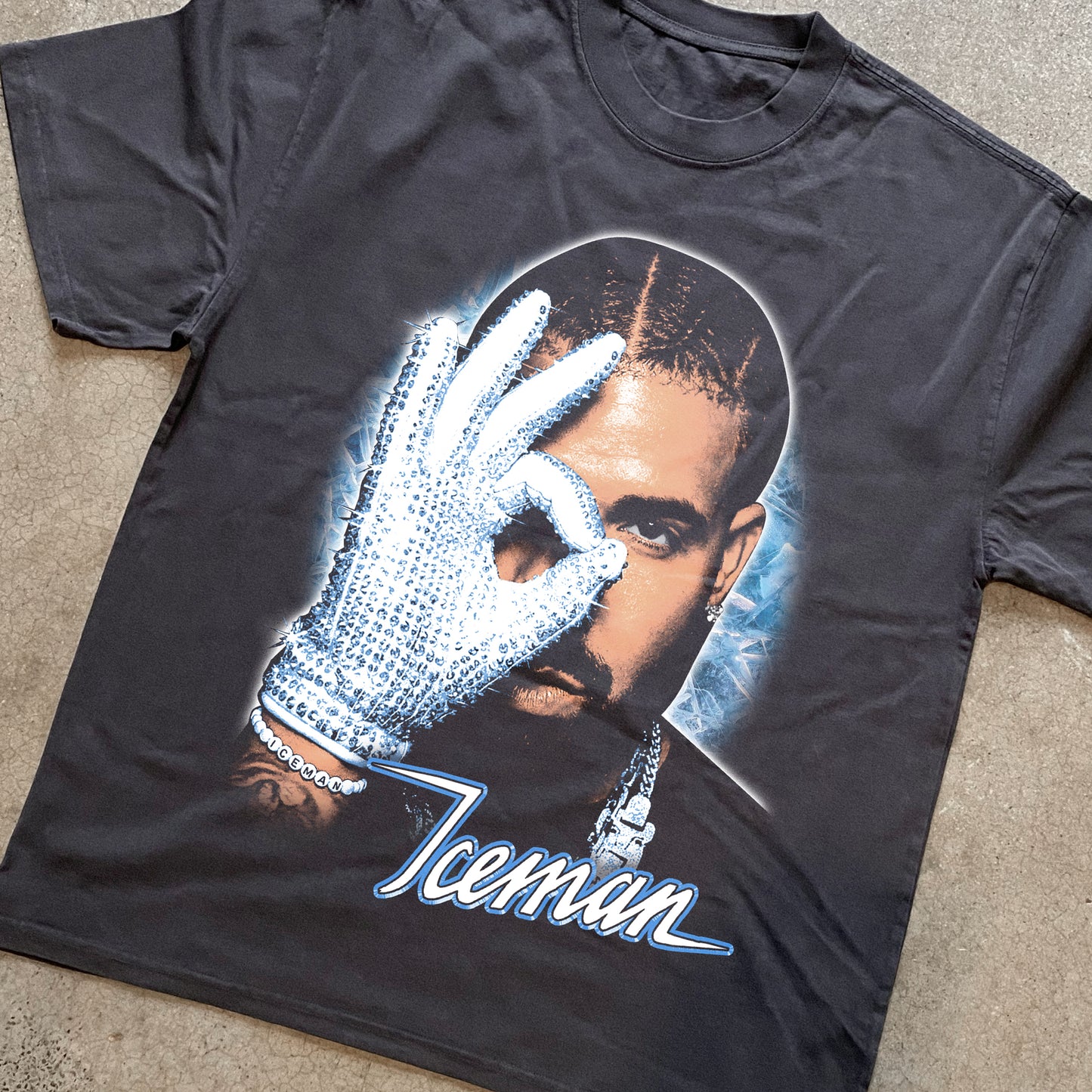 Drake Iceman Big Head Heavyweight Black T-Shirt