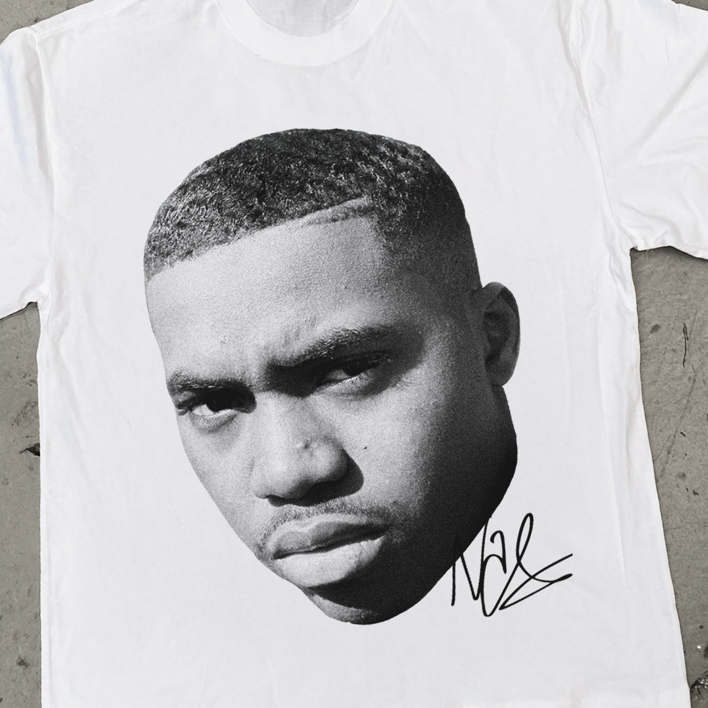 Nasir' Heavy Faded White Tee