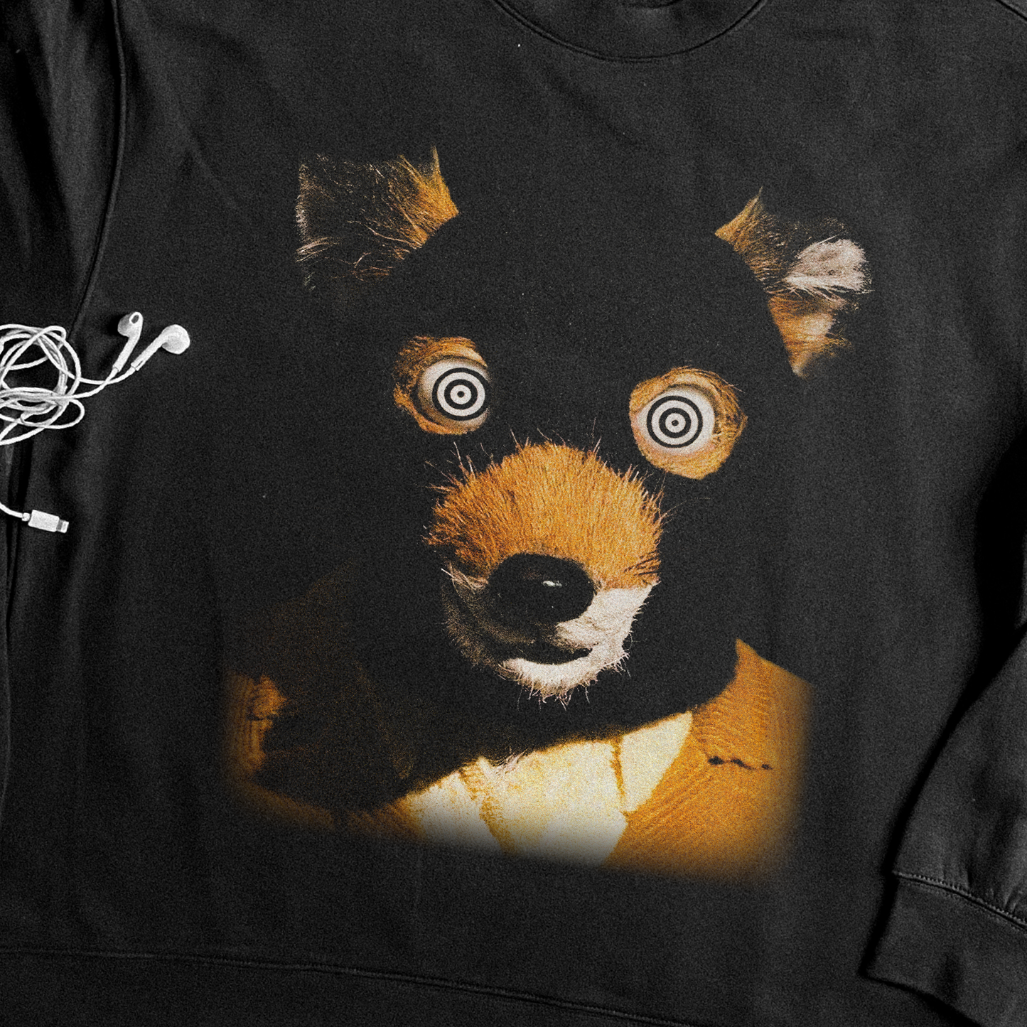 'FANTASTIC MR. FOX' CRAZY EYE BLACK CREWNECK SWEATER