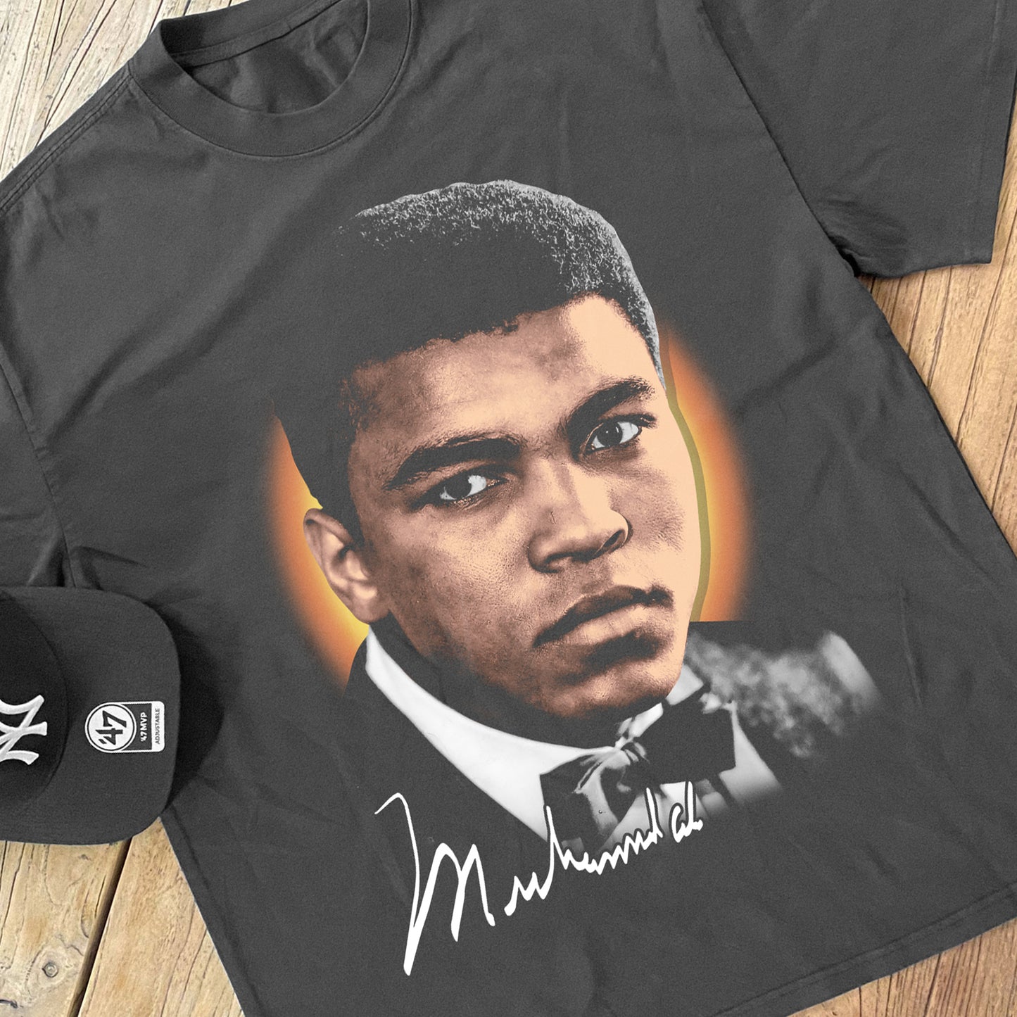 Muhammad Ali Big Head Heavyweight Black T-Shirt