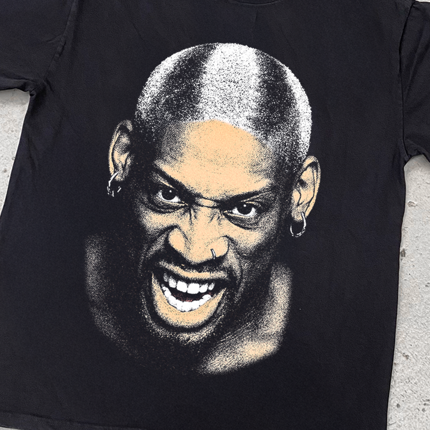 Dennis Rodman 'Game Face' Heavy Faded Black T-Shirt