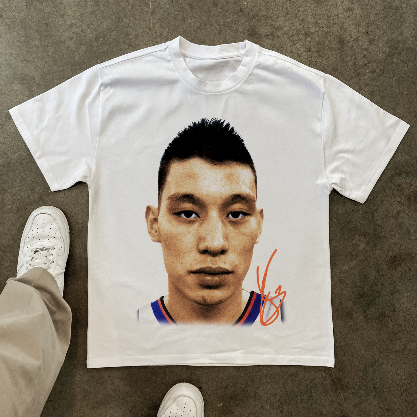 Knicks 'Jeremy Lin' Heavyweight Whitet-Shirt