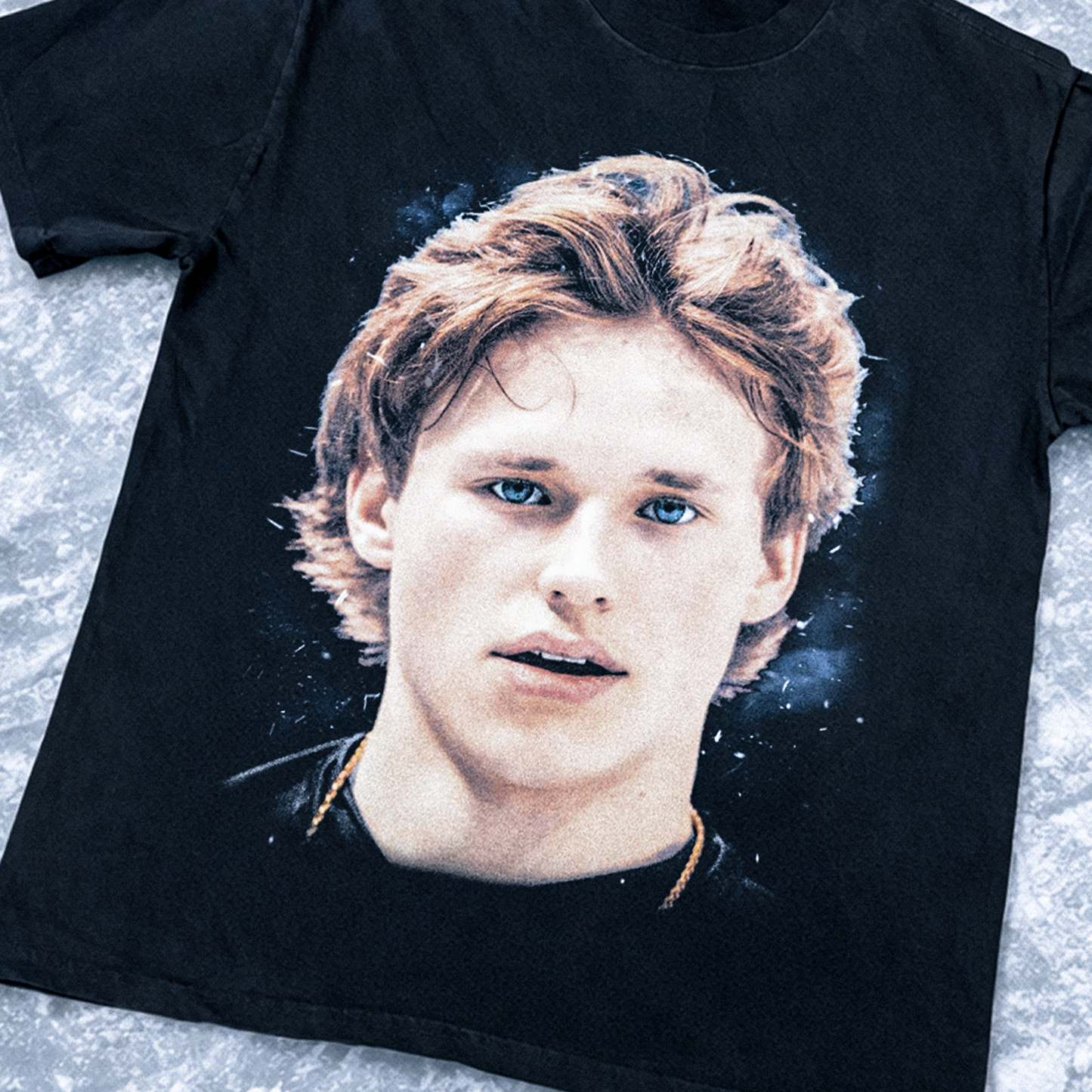 Ilia Manilin 'Snow Prince Heavy Faded Black Tee