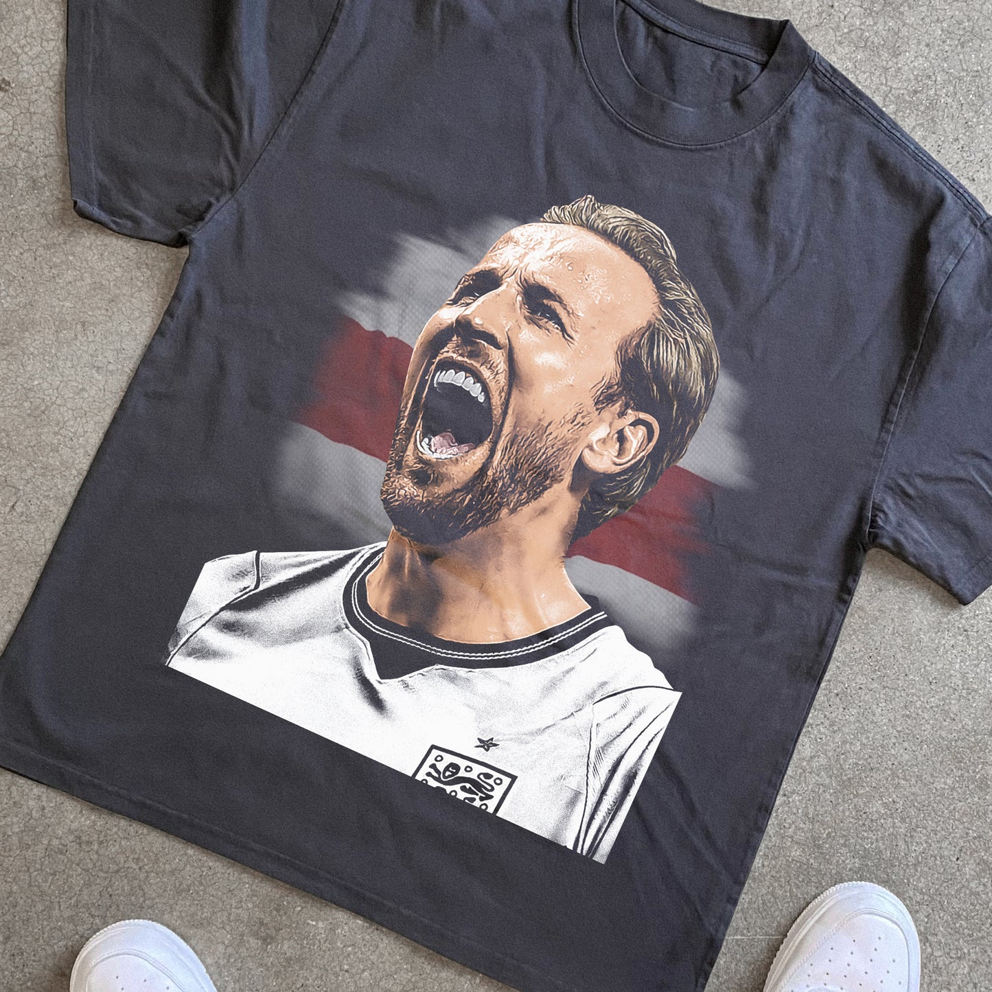 Harry Kane England Big Head Heavyweight Black T-Shirt