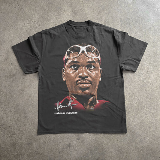 HAKEEM OLAJUWON BIG HEAD HEAVYWEIGHT BLACK T-SHIRT