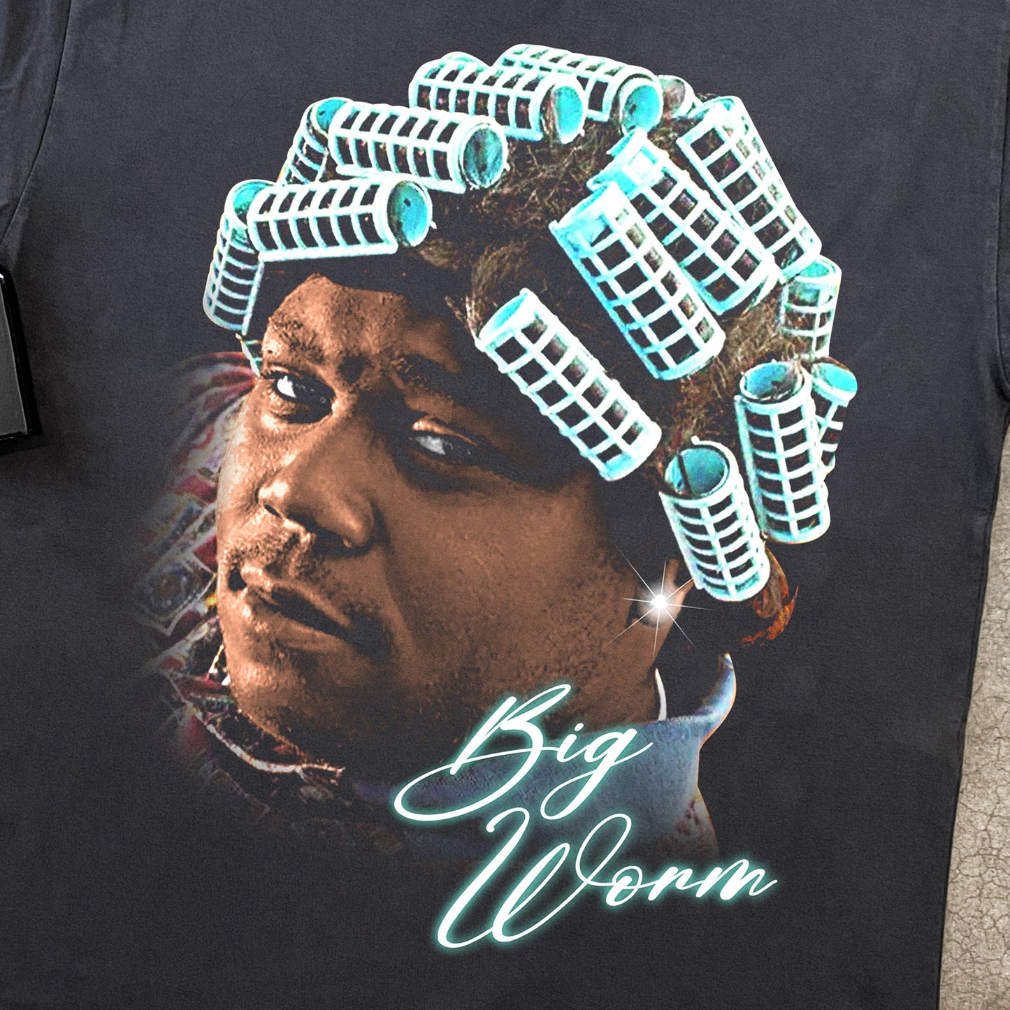 BIG WORM 'FRIDAY MOVIE' HEAVYWEIGHT BLACK T-SHIRT