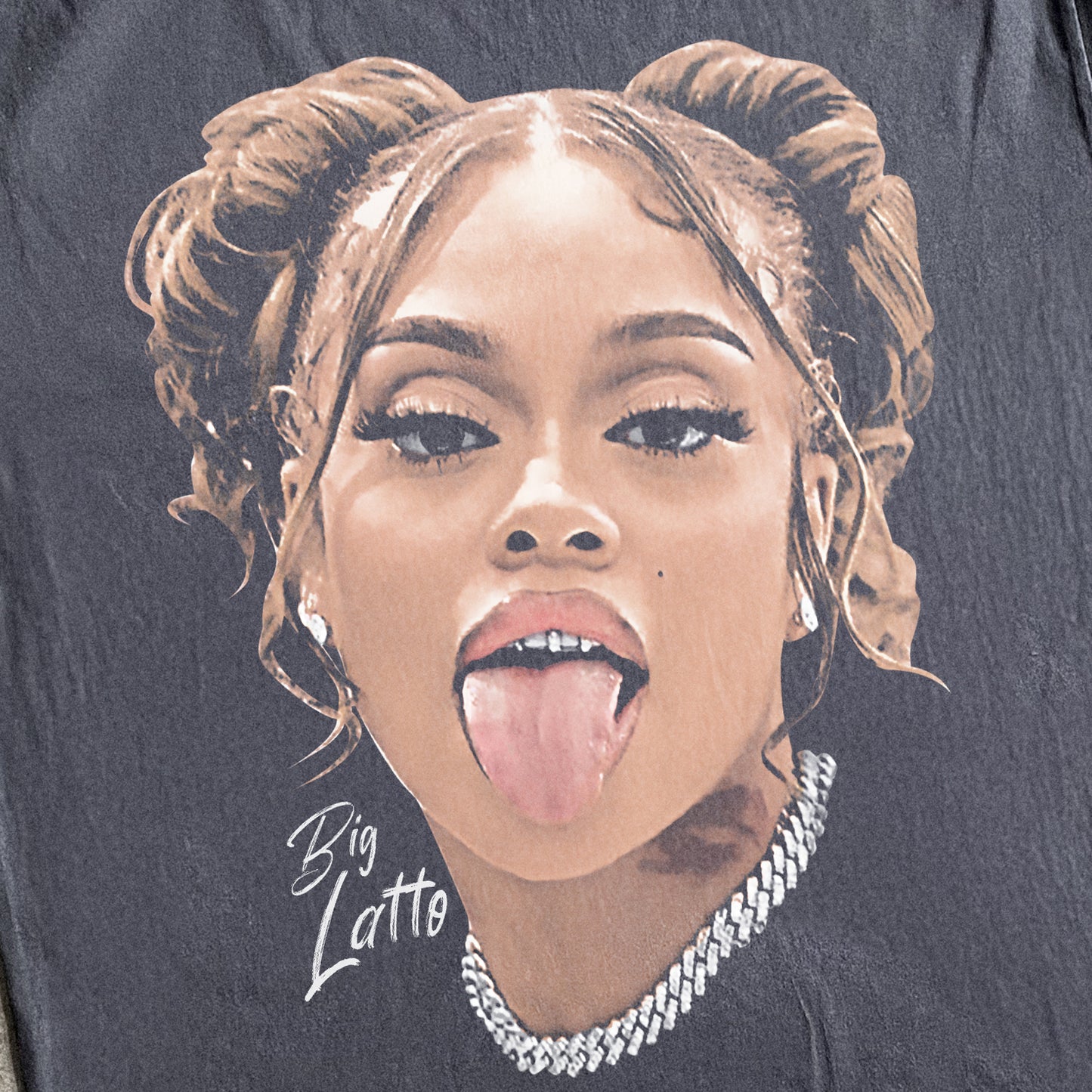 BIG LATTO V1 - BIG HEAD HEAVYWEIGHT BLACK T-SHIRT