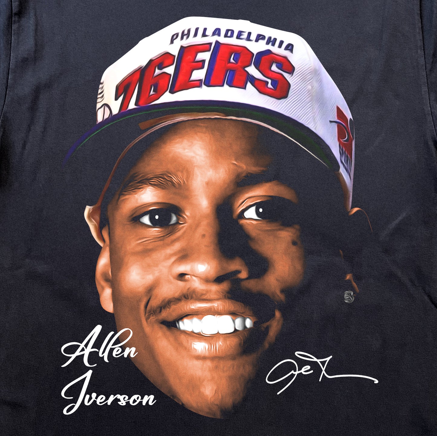 Allen Iverson 76ers Heavyweight Black T-Shirt