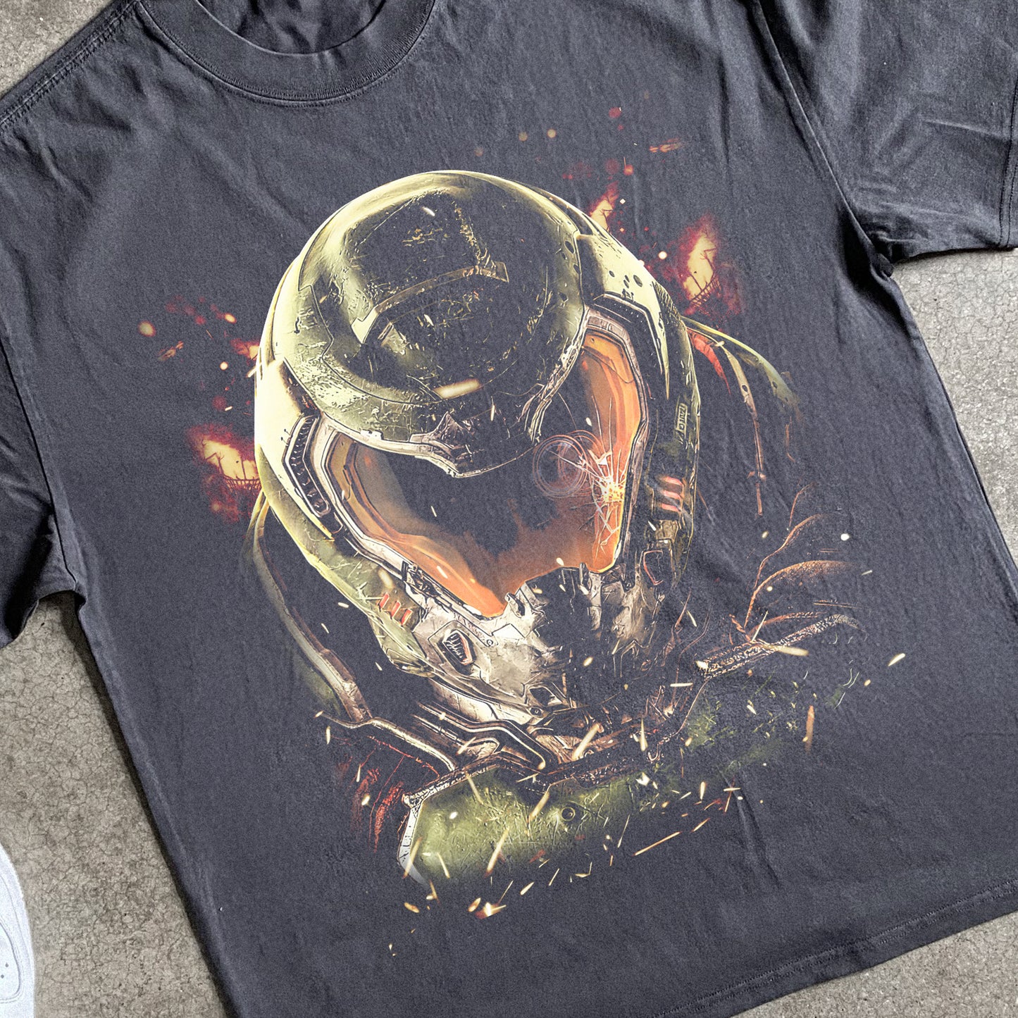 Doomguy - Doom Slayer Big Head Heavyweight Black T-Shirt