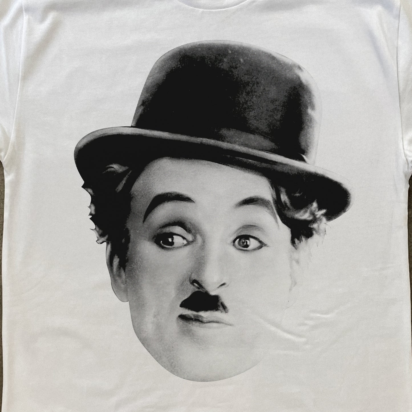 CHARLIE CHAPLIN BIG HEAD HEAVYWEIGHT WHITE T-SHIRT