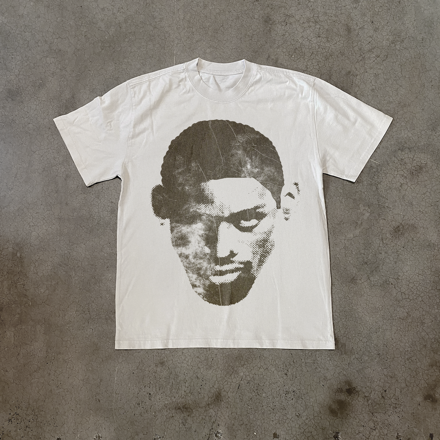 GRUNGE 'RODMAN' HEAVY FADED WHITE TEE