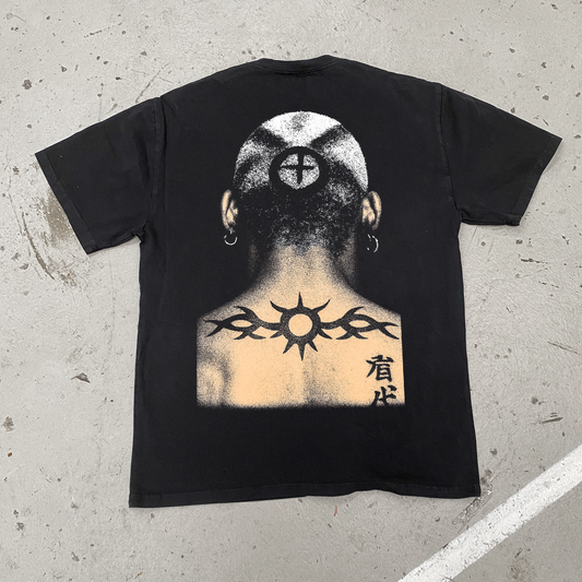 DENNIS RODMAN 'GAME FACE' HEAVY FADED BLACK T-SHIRT