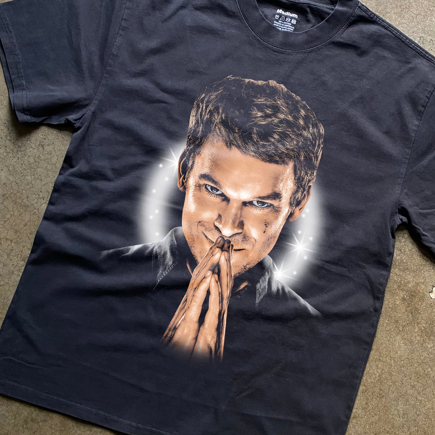 Dexter Resurrection Big Head Heavyweight Black T-Shirt
