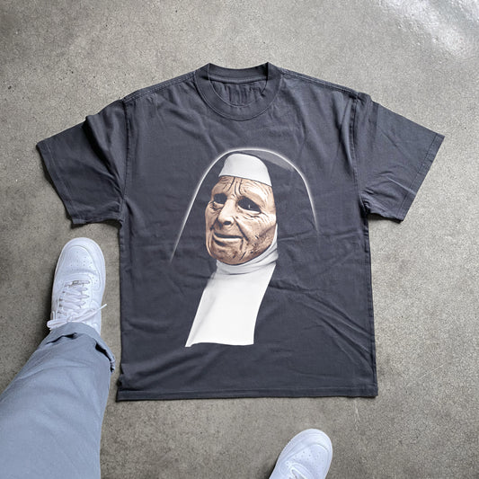 The Town - Nun Mask Heavyweight Black T-Shirt