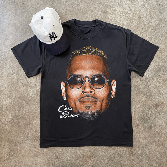 CHRIS BROWN BIG HEAD HEAVYWEIGHT BLACK T-SHIRT