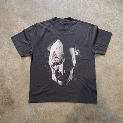 TERRIFIER BIG HEAD HEAVYWEIGHT BLACK T-SHIRT