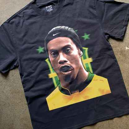 Ronaldinho Brazil Heavyweight Black T-Shirt
