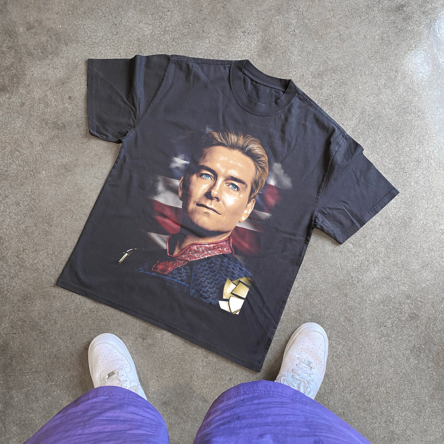 Homelander - The Boys Bighead Heavyweight Black T-Shirt