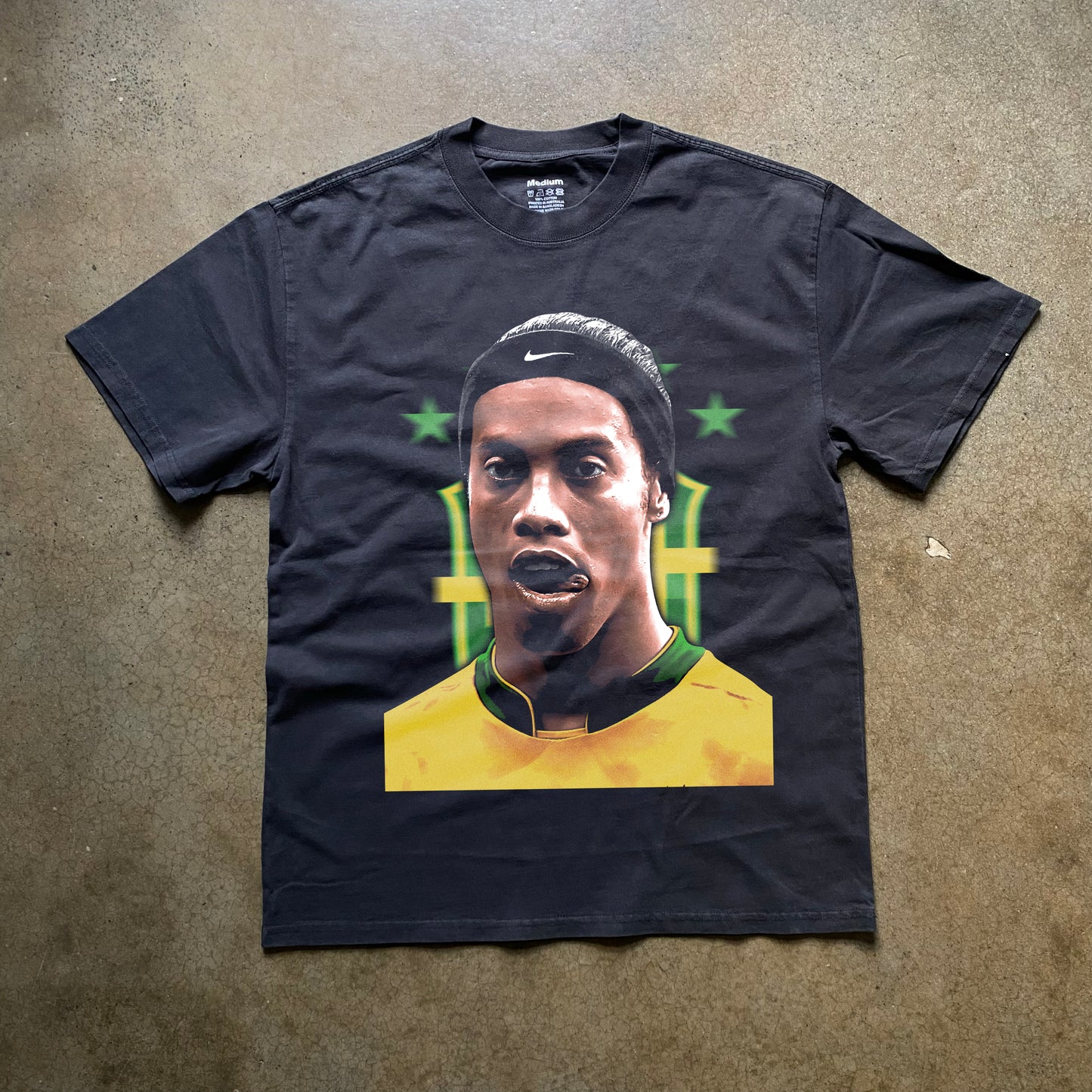 Ronaldinho Brazil Heavyweight Black T-Shirt
