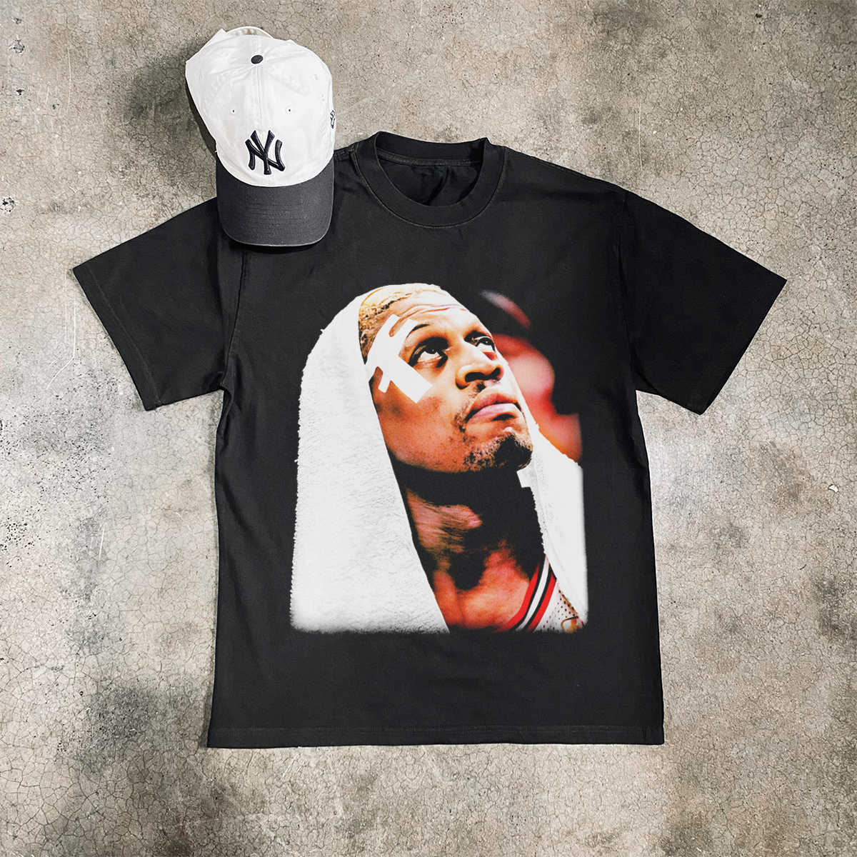Dennis Rodman 'No Sweat' Portrait Heavy Black Tee