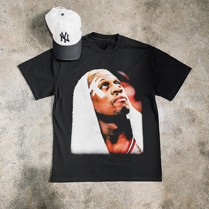 Dennis Rodman 'No Sweat' Portrait Heavy Black Tee