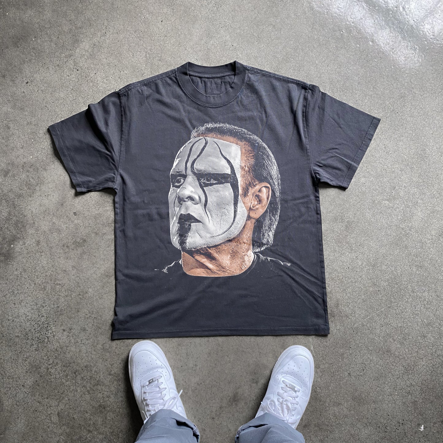 STING BIG HEAD HEAVYWEIGHT BLACK T-SHIRT