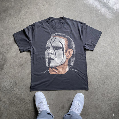 STING BIG HEAD HEAVYWEIGHT BLACK T-SHIRT
