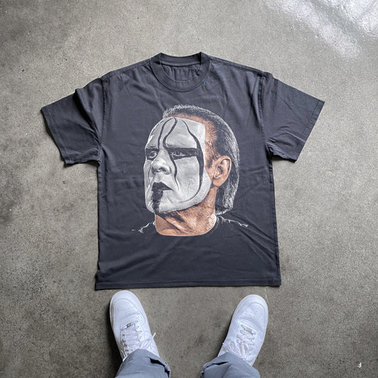 STING BIG HEAD HEAVYWEIGHT BLACK T-SHIRT