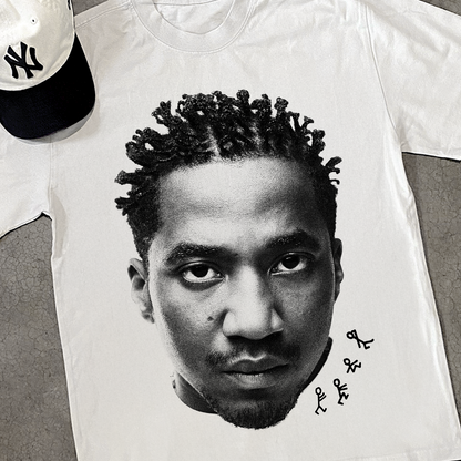 Q-TIP 'THE ABSTRACT' HEAVY FADED WHITE TEE