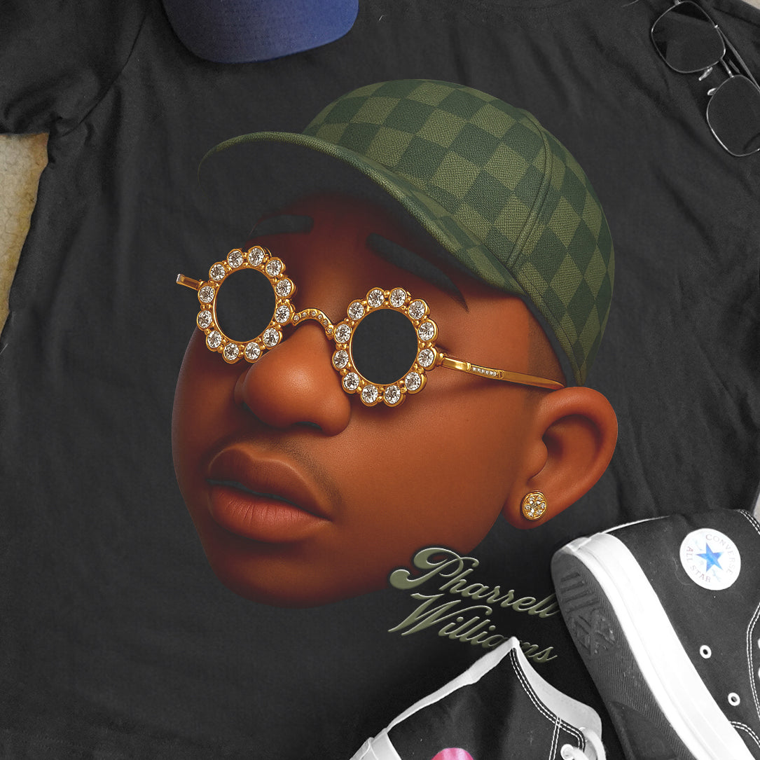 PHARELL WILLIAMS 'LV SPRING' HEAVYWEIGHT BLACK T-SHIRT