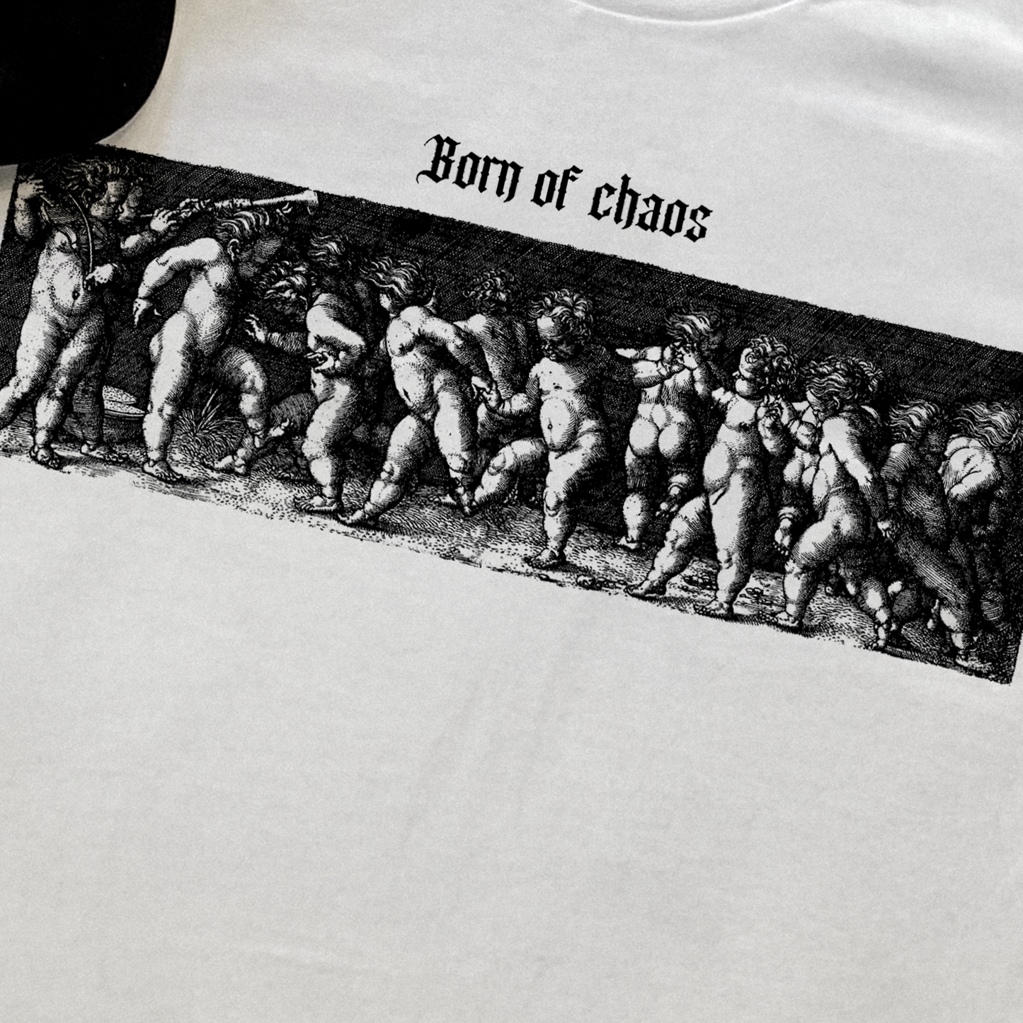 'BORN OF CHAOS' HEAVYWEIGHT WHITE T-SHIRT