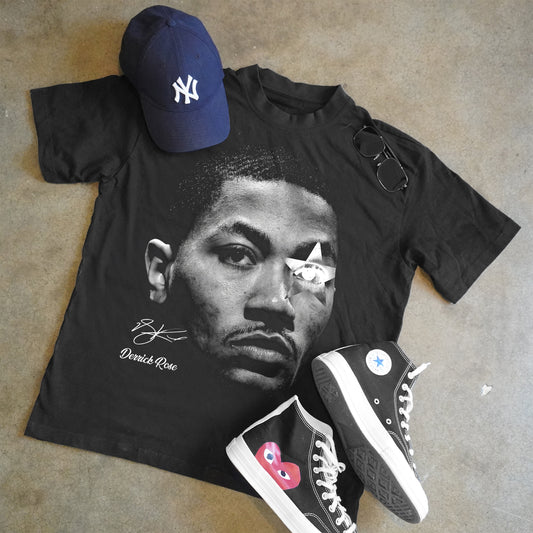 DERRICK ROSE HEAVYWEIGHT BLACK T-SHIRT