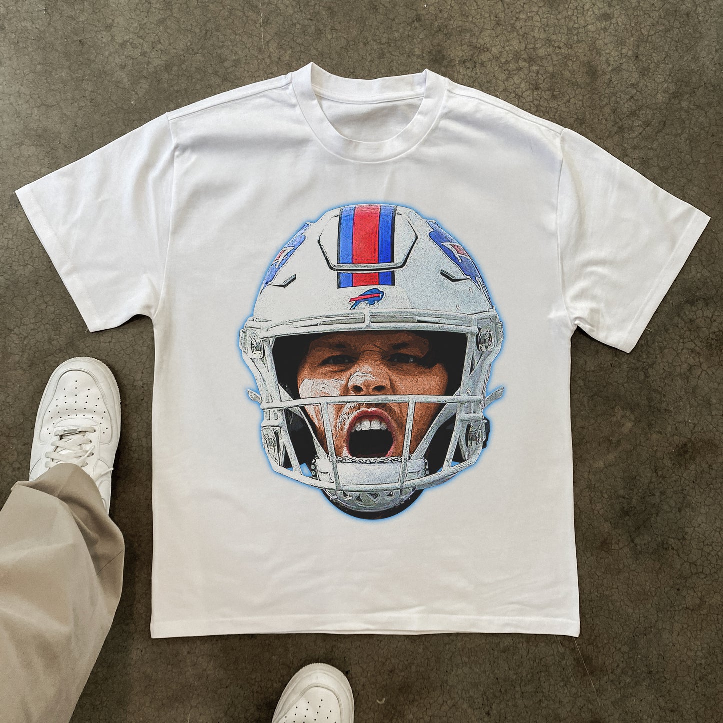 BUFFALO BILLS 'J.ALLEN' HEAVYWEIGHT WHITE T-SHIRT