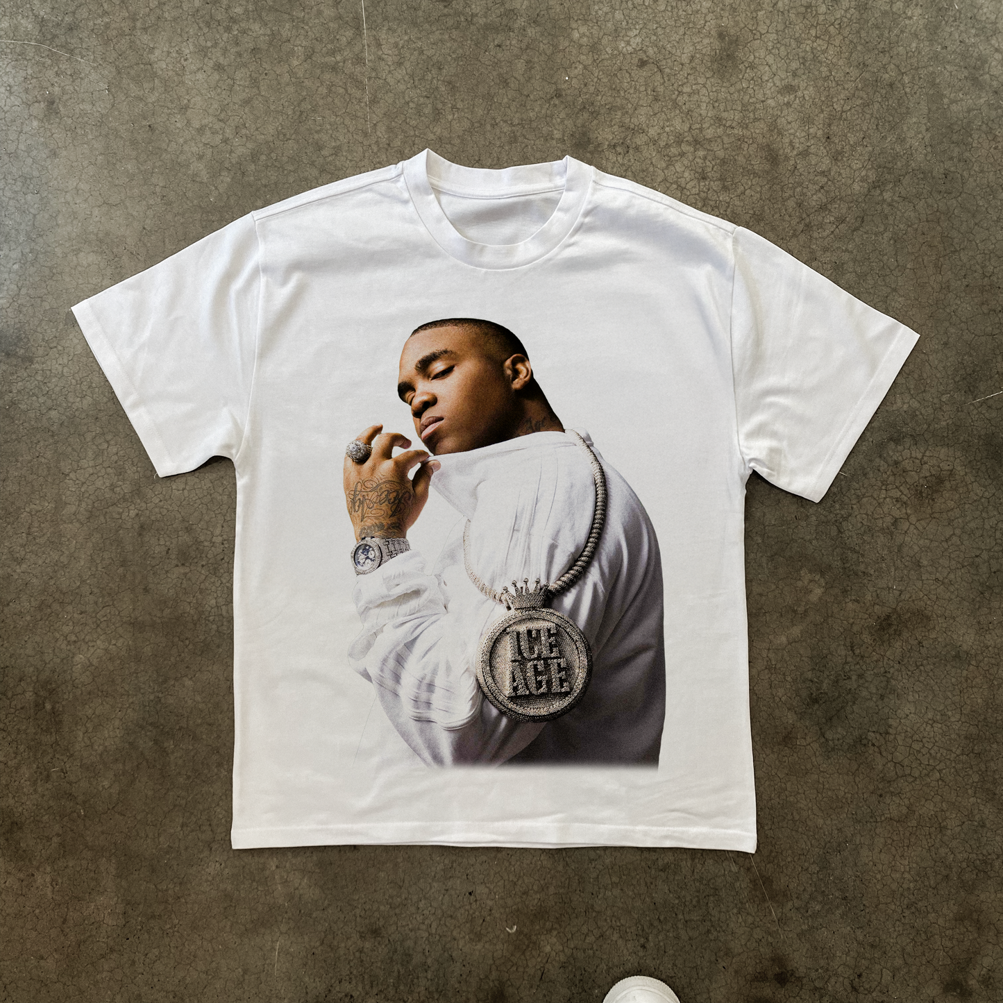 MIKE JONES 'ICE AGE' HEAVYWEIGHT WHITE T-SHIRT