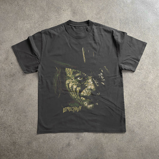 LEPRECHAUN - BIG HEAD HEAVYWEIGHT BLACK T-SHIRT