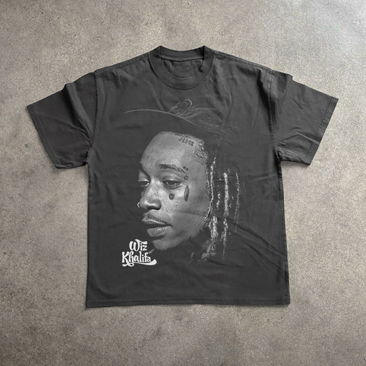 WIZ KHALIFA - ROLL UP HEAVYWEIGHT BLACK T-SHIRT