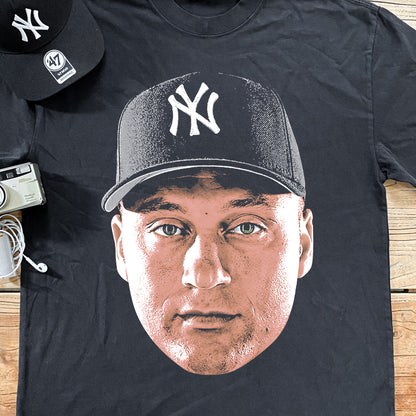 Derek Jeter Big Head Heavyweight Black T-Shirt